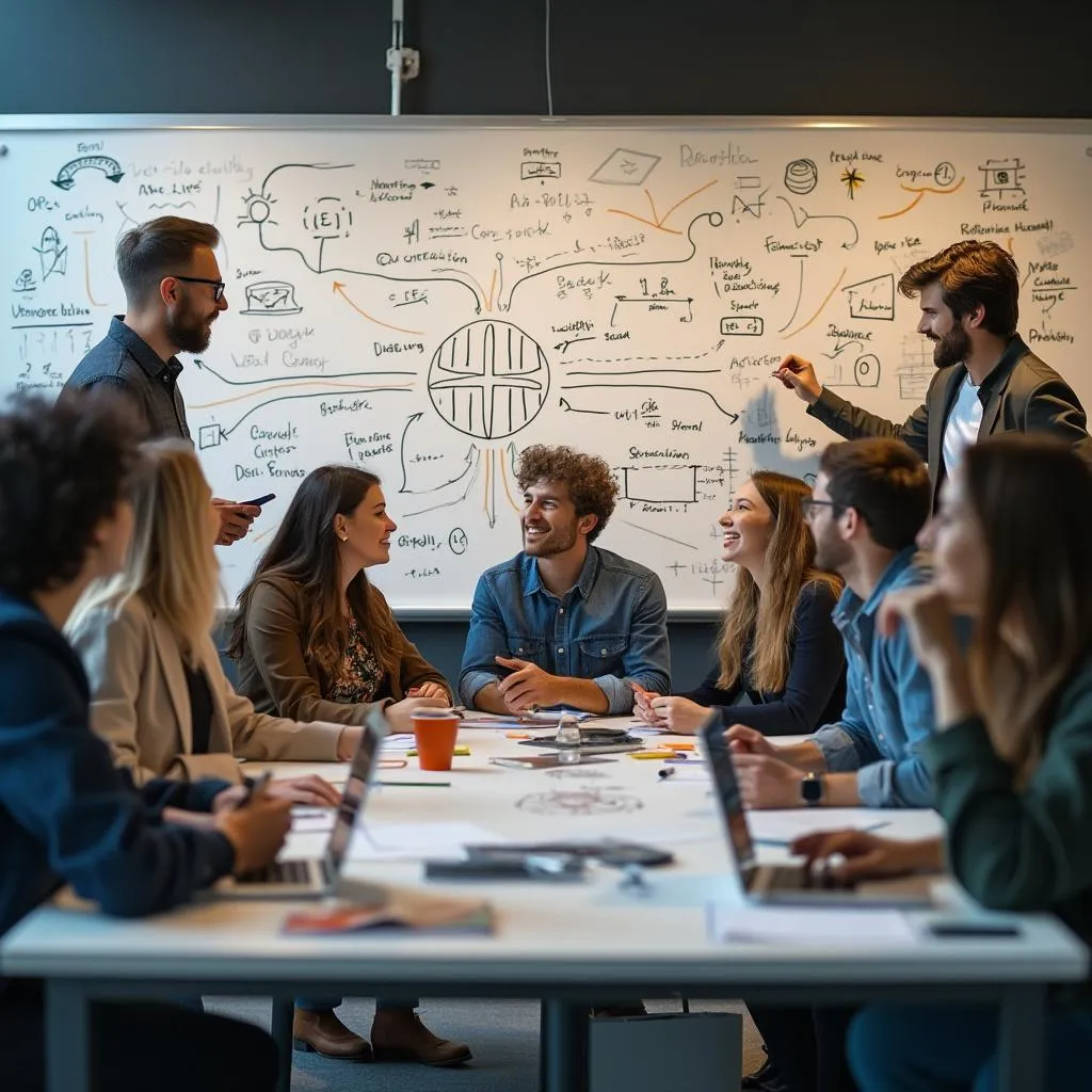 Équipe de FinTechIA France en réunion de brainstorming